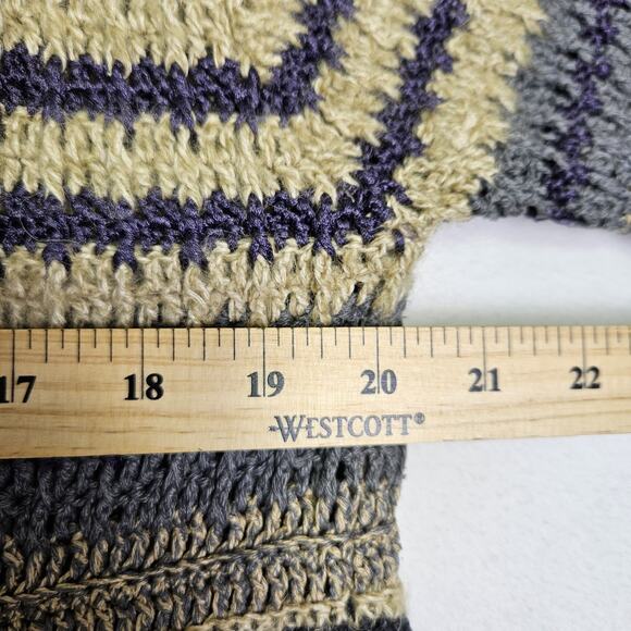 Y2K Sigrid Olsen Silk Mohair Women Cardigan Sweater Handknit Crochet Cabincore M - Picture 10 of 12